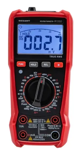 Мультиметр портативный цифровой REXANT / Рексант R135D с графической шкалой выбора режима измерений, 13-3151 / измерительные приборы