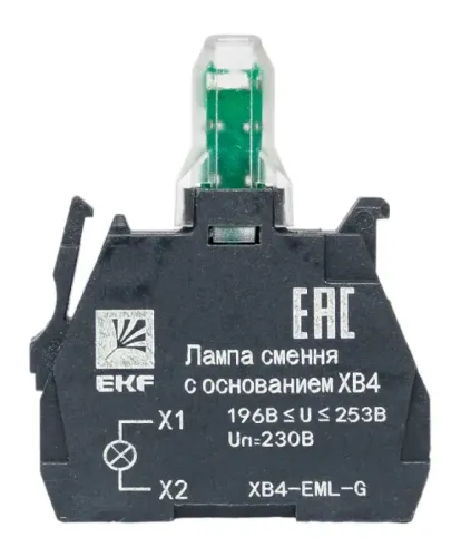 Лампа индикаторная EKF PROxima XB4 зеленая BA9s 230В