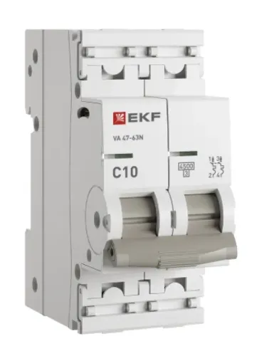 Автоматический выключатель EKF PROxima 2P 10A C 4.5kA M634210C