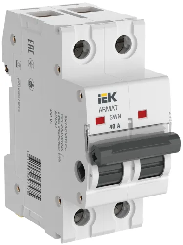 Выключатель нагрузки IEK Armat SWN, 2P 40А 400В, AR-SWN-2-040