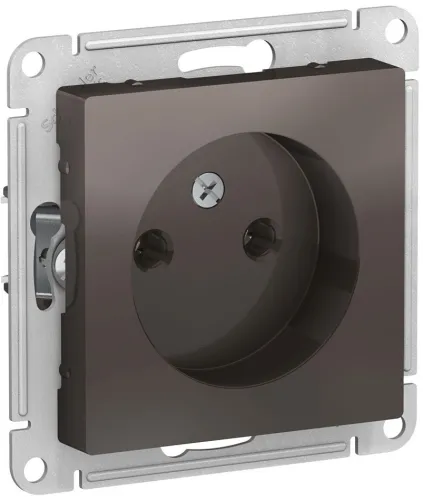 Розетка силовая штепсельная Systeme Electric / Систем Электрик AtlasDesign, 16А 250В IP20 мокко, без заземляющего контакта ATN000641 / электрооборудование