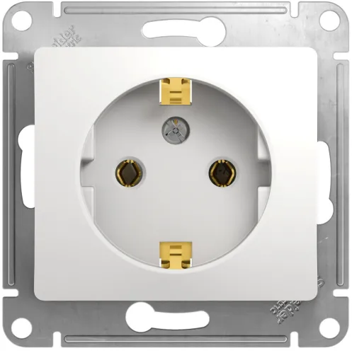 Розетка силовая штепсельная Systeme Electric / Систем Электрик Glossa, 16А 250В IP20 белый, с заземляющим контактом GSL000143 / электрооборудование