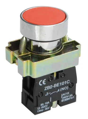 Кнопка управления IEK LAY5-BA41 без подсветки, красная, 1з 10А