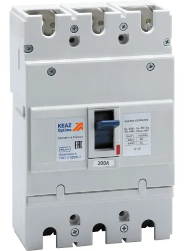 Автоматический выключатель КЭАЗ OptiMat E250H200-УХЛ3, 3P 200А