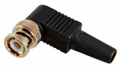 Коннектор REXANT / Рексант BNC штекер под винт с колпачком угловой, пластик, номинальный диаметр 7мм / электрика