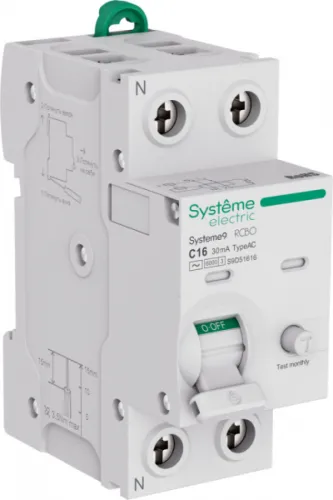 Дифференциальный автомат Systeme Electric Systeme9 1P+N 16А 30мА