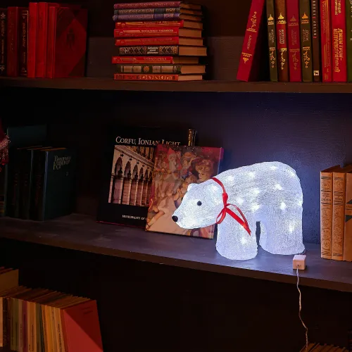 Светодиодная фигура Uniel / Юниэль ULD-M3423-040/STA White Белый медведь, размещение внутри помещения, размером 220х345х125см, IP20, 230В / новогодние украшения для декора дома