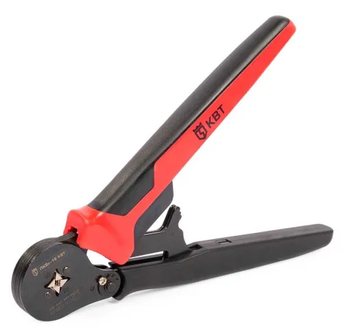 Пресс-клещи КВТ ПКВк-16 Практик для квадратного обжима втулочных наконечников с храповым механизмом, длина 240мм, поперечное сечение 0.25-16мм² / кримпер