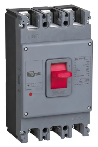 Автоматический выключатель DEKraft ВА-305, 3P 400А 35кА, 22762DEK