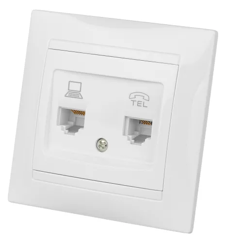 Розетка RJ11+RJ45 TDM Electric Лама скрытой установки SQ1815-0019