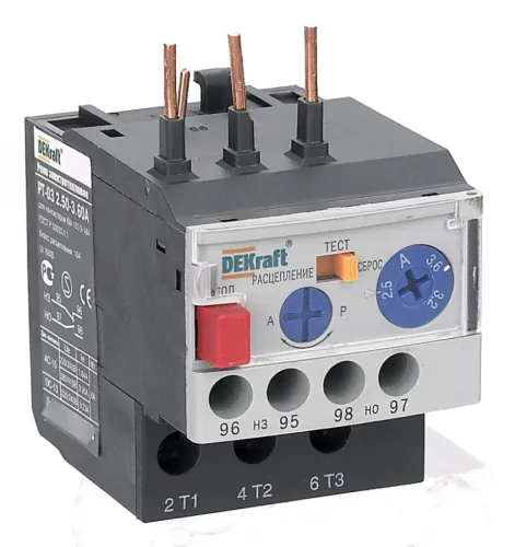 Реле тепловое DEKraft РТ-03, контакторы 9А-18А, артикул 23100DEK
