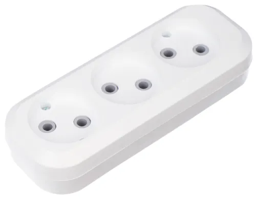 Блок розеток REXANT / Рексант 3 гнезда без заземляющих контактов, 11-8703 / колодка электрическая для удлинителя
