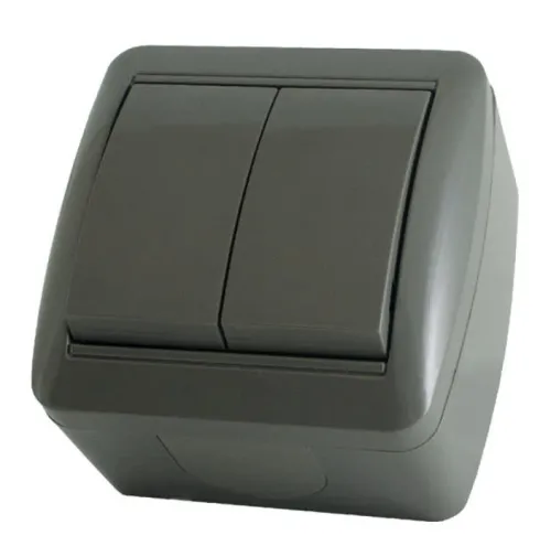 Выключатель TDM Electric Селигер, 10А IP44, серый, SQ1818-0102