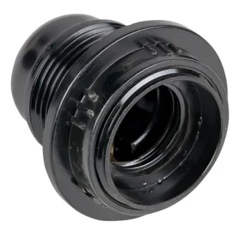 Патрон для лампы EKF / ЕКФ PROxima карболитовый с кольцом, черный, Е27, LHC-E27-r-s / электрооборудование