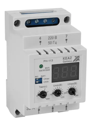 Реле напряжения КЭАЗ OptiDin РН-113-УХЛ3.1, артикул 114058