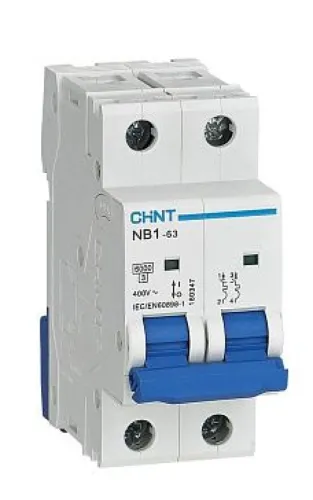 Автоматический выключатель CHINT / Чинт NB1-63, 2P 1A характеристика D, 6кА, 179669 / электроавтомат