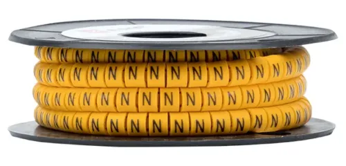 Маркировка для проводов EKF / ЕКФ PROxima ЕС-1 для кабеля сечением 2.5кв.мм, символ N, 1000шт./ролл