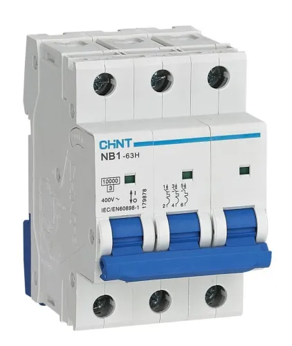 Автоматический выключатель CHINT NB1-63H 3P 2A 400В D 10кА
