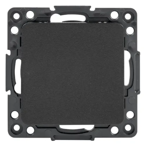 Проходной выключатель EKF / ЕКФ PROxima Стокгольм одноклавишный в пластиковом корпусе, черный, размером 74х74х37мм, 10А 230В IP20 / электрика