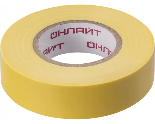 Изолента ПВХ ОНЛАЙТ OIT-B19-20/Y, 0.15х19мм, желтая 20м, 61882 / защитная лента
