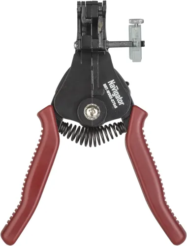 Инструмент для снятия изоляции Navigator / Навигатор NHT-WS02-075x6 полуавтоматический, в корпусе из стали и пластика, красный, 0.75–6мм² / стриппер