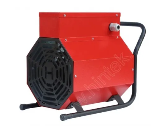 Тепловая пушка электрическая Hintek / Хинтек PROF 05220 в прочном стальном корпусе красная размер 380х240х335мм, мощность 1.5/3кВт, 04.000042 / обогреватель