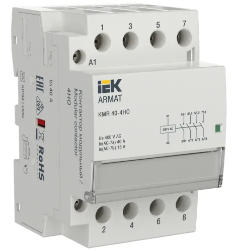 Контактор модульный IEK KMR Armat 40А 230В AC 4НО