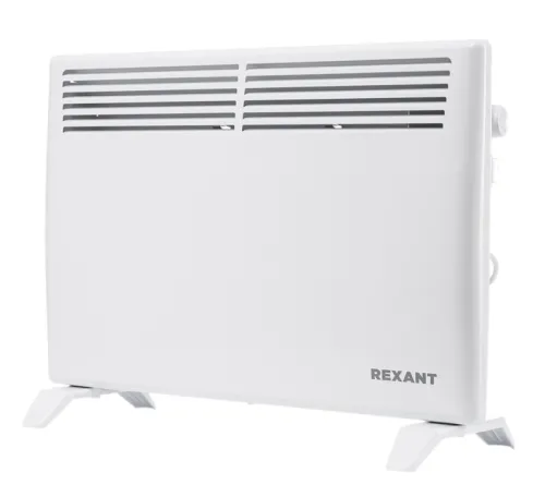 Конвектор электрический REXANT / Рексант с механическим термостатом в металлическом корпусе, СТИЧ-нагревательный элемент, белый, размер 595х400х83мм, IP20 мощность 1500Вт / обогреватель для дома