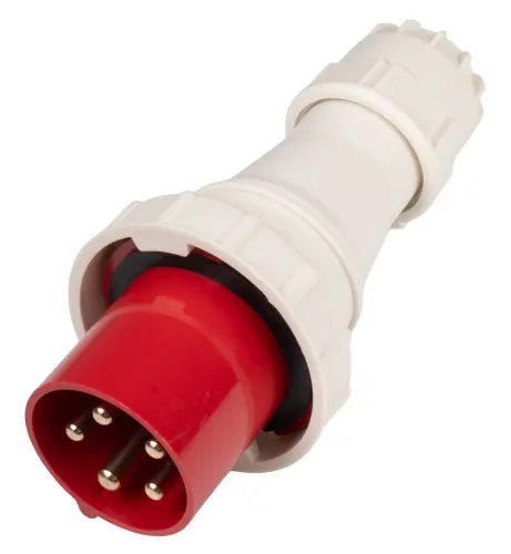 Вилка кабельная Jazzway PPC 035 переносная, прямая, 3P+N+PE, 63A, 380V, IP67