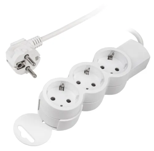 Удлинитель Фаzа FG-03-500, 3 розетки, 5м, белый, 5051669