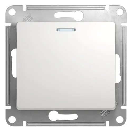Выключатель Systeme Electric / Систем Электрик Glossa Переключатель, 10АX IP20 схема 6а, белый одноклавишный с подсветкой, GSL000163