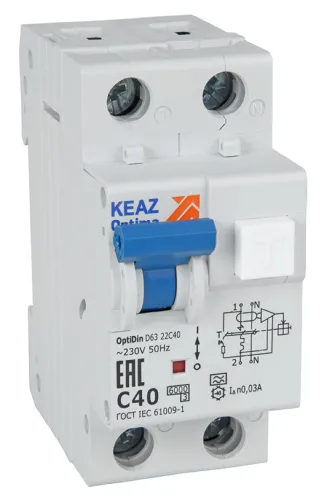 Дифференциальный автомат КЭАЗ OptiDin D63-22C20-A-У3 333143