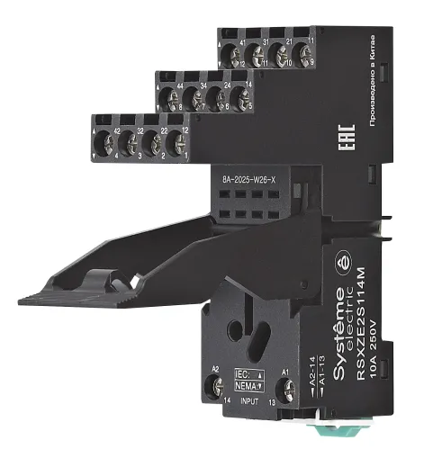 Розетка для реле Systeme Electric SXZE2S114M, черный, 10А, 250В