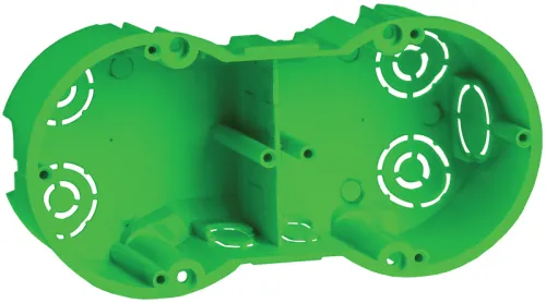 Подрозетник IEK КМ40023 двухместный, 141х70x45мм, IP20