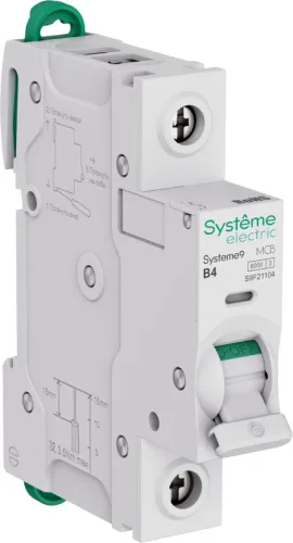 Автоматический выключатель Systeme Electric S9FN, 1P 4A, 6кА, S9F21104