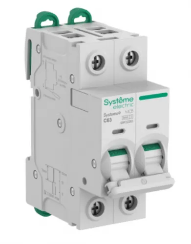 Автоматический выключатель Systeme Electric / Систем Электрик Systeme9, 2Р 63А 400В, характеристика С 6кА, S9F22263 / электроавтомат