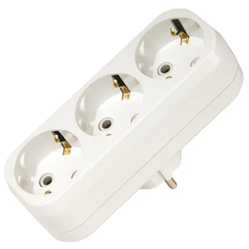 Разветвитель электрический сетевой Makel / Макел с заземлением, 3 розетки белый, 10033 / тройник