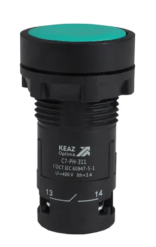 Кнопка КЭАЗ OptiSignal Compact D22 C7-PH-311, 362074, зеленая
