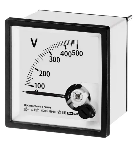 Вольтметр TDM Electric / ТДМ Электрик В96П аналоговый на панель в пластиковом корпусе белый, 96×96мм / измерительный инструмент