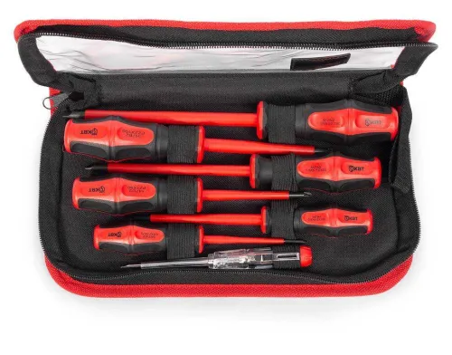 Набор отверток КВТ Профи НИО-07, для работ под напряжением до 1000 В, из стали, 7 предметов / инструменты
