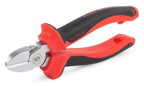 Бокорезы КВТ Стандарт диэлектрические, с режущей кромкой, из хром-ванадиевой стали, черный/красный, длиной 160мм / кусачки