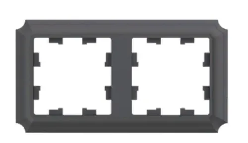 Рамка электроустановочная Systeme Electric / Систем Электрик AtlasDesign Antique Универсальная ATN101402 базальт, 2 поста / для розеток и выключателей