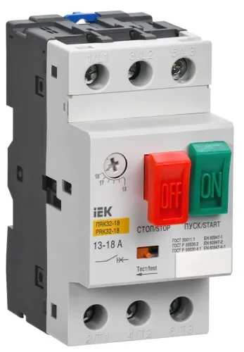Пускатель ручной IEK ПРК32-18, 3 полюса, Ue 660В, In 18A, IP20