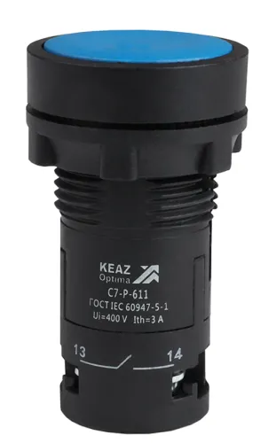 Кнопка управления КЭАЗ OptiSignal D22 C7-P-611, синяя, IP40