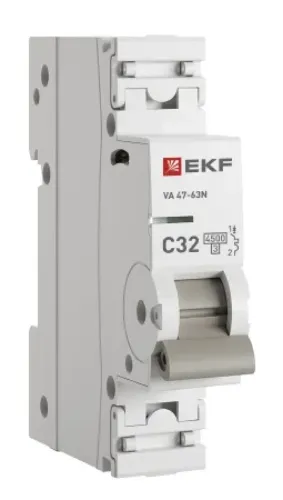 Автоматический выключатель EKF / ЕКФ PROxima ВА 47-63N 1Р 32А, характеристика С 4.5кА, M634132C / электроавтомат