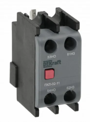 Приставка контактная DEKraft ПКЛ-02, 1НО+1НЗ, 10А, IP20