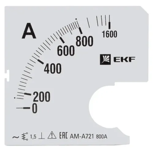 Шкала сменная для амперметра EKF PROxima 800/5А-1.5, белая