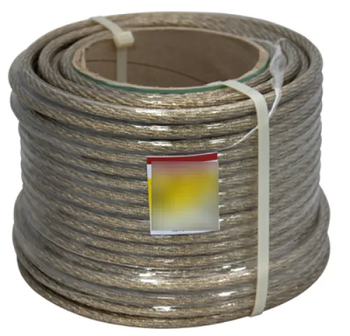 Трос REXANT / Рексант в ПВХ изоляции, латунированный, из высокоуглеродистой стальной проволоки, диаметр 10мм, катушка 50м / такелаж