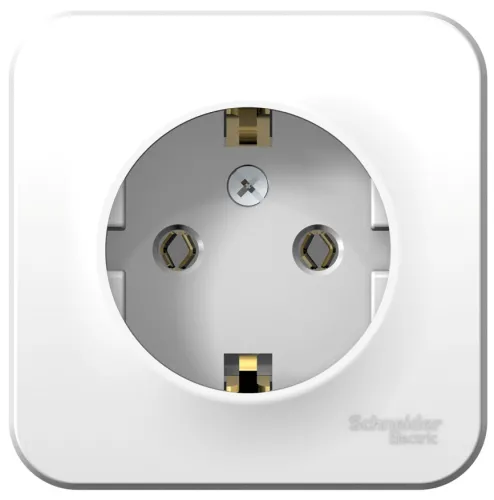 Розетка силовая штепсельная Systeme Electric / Систем Электрик BLANCA, 16А 250В IP20 белый, с заземляющим контактом и изолирующей пластиной BLNRA010111 / электрооборудование