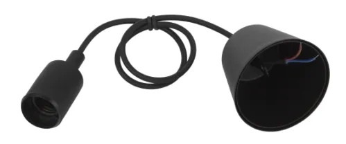 Патрон для лампы ЭРА с подвесом, пластик черный, E27 / электрооборудование